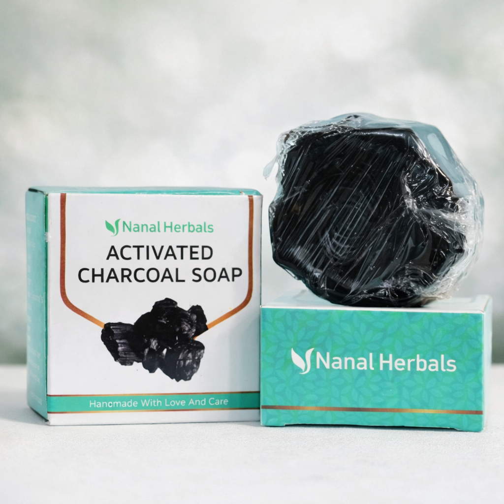 Activated Charcoal Soap@Nanal Herbals Charcoal Soap (110g) - Image 1