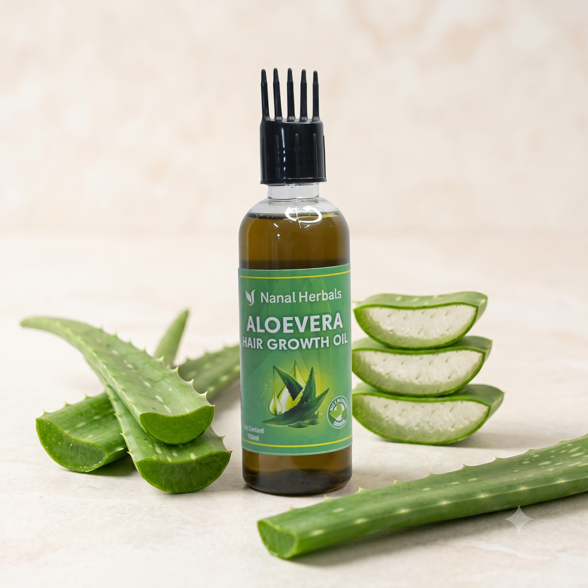Aloe vera Hair Growth Oil@Nanal Herbals Aloe Vera Hair Growth Oil (100ml) - Image 1