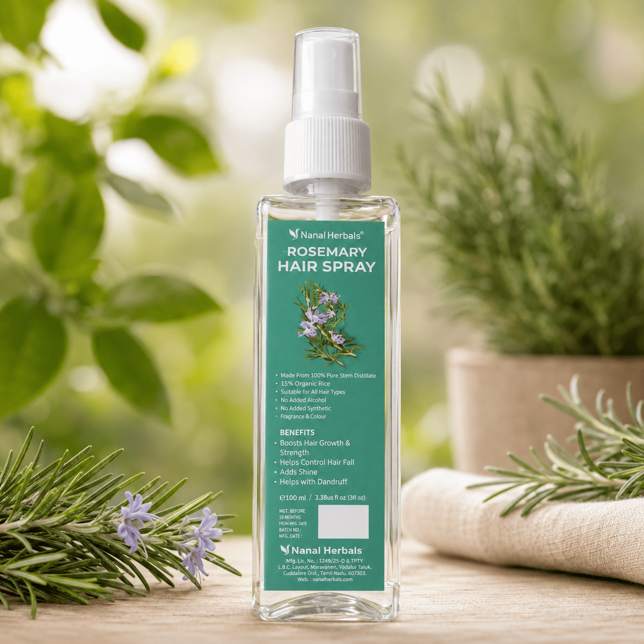 Rosemary hairsprayNanal Herbals Rosemary Hair Spray - Image 1